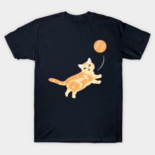 Playing American Shorthair Cat - Orange T-Shirt